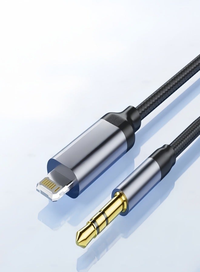 YINPAGE Lightning to 3.5mm AUX Audio Cable 1M | Compatible with iPhone 7/8/X/11/12/13/14 Series, Headphones & Car Audio Systems - Image 1
